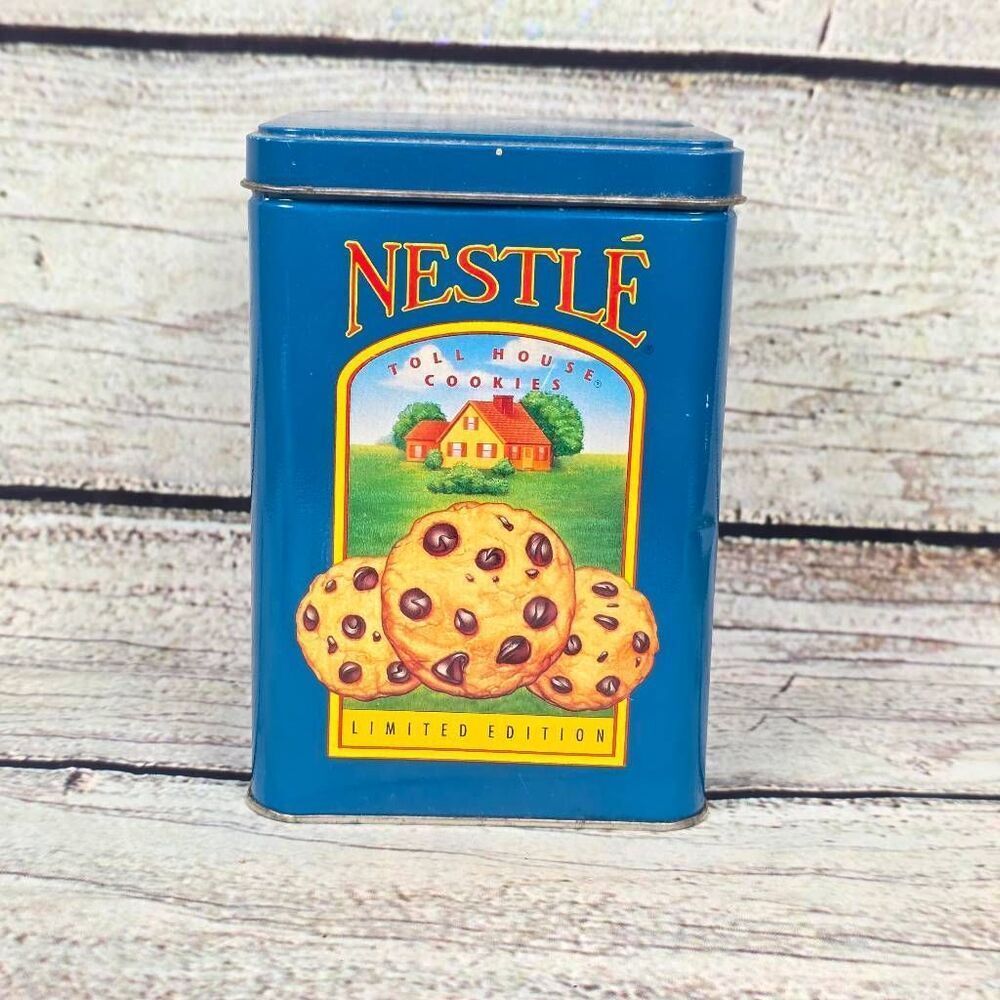 Vintage Nestlé Toll House Cookies Tin Limited Edition Blue